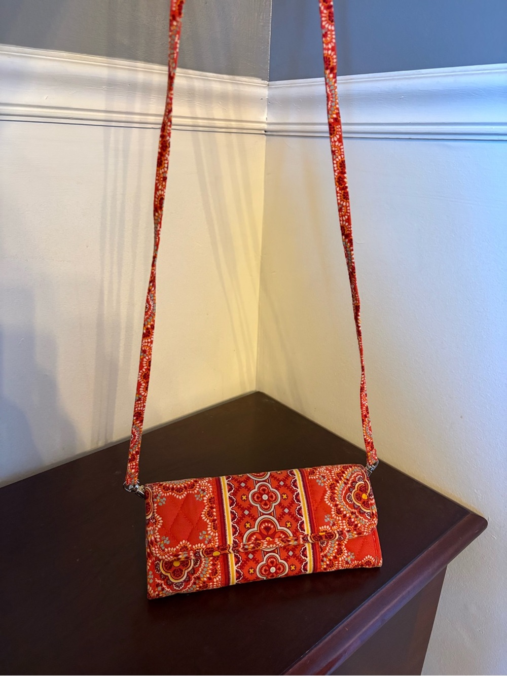 Vera Bradley Red Quilted Crossbody Wallet